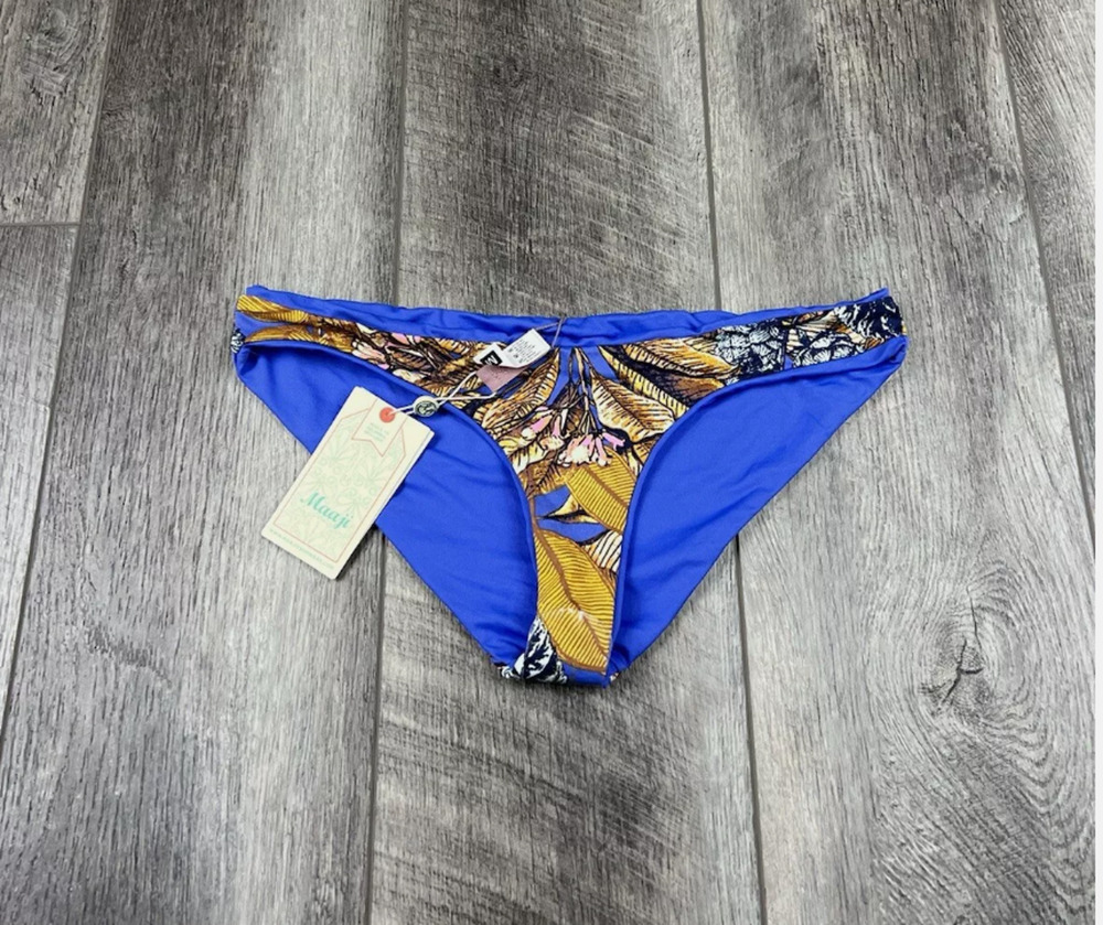 Maaji Blue Reversible Bikini Bottoms L